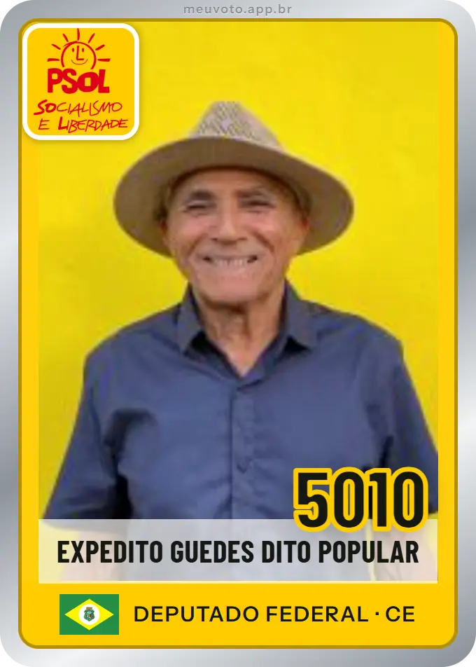Carta de Expedito Guedes Dito Popular, número 5010, PSOL