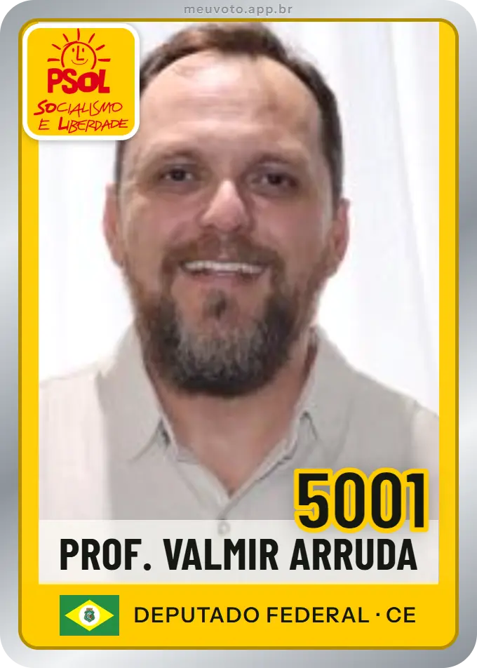 Carta de Prof. Valmir Arruda, número 5001, PSOL