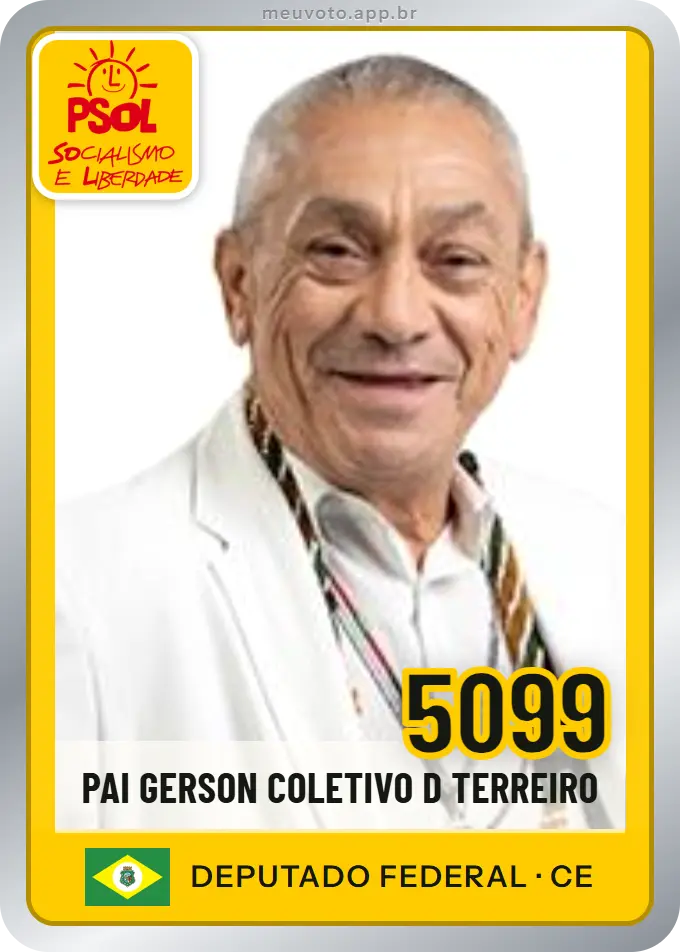 Carta de Pai Gerson Coletivo D Terreiro, número 5099, PSOL