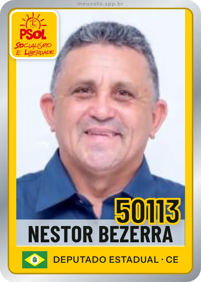 Carta de Nestor Bezerra, número 50113, PSOL
