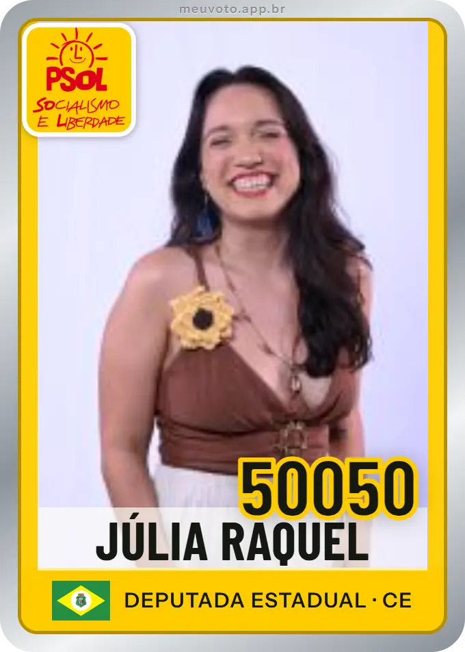 Carta de Júlia Raquel, número 50050, PSOL