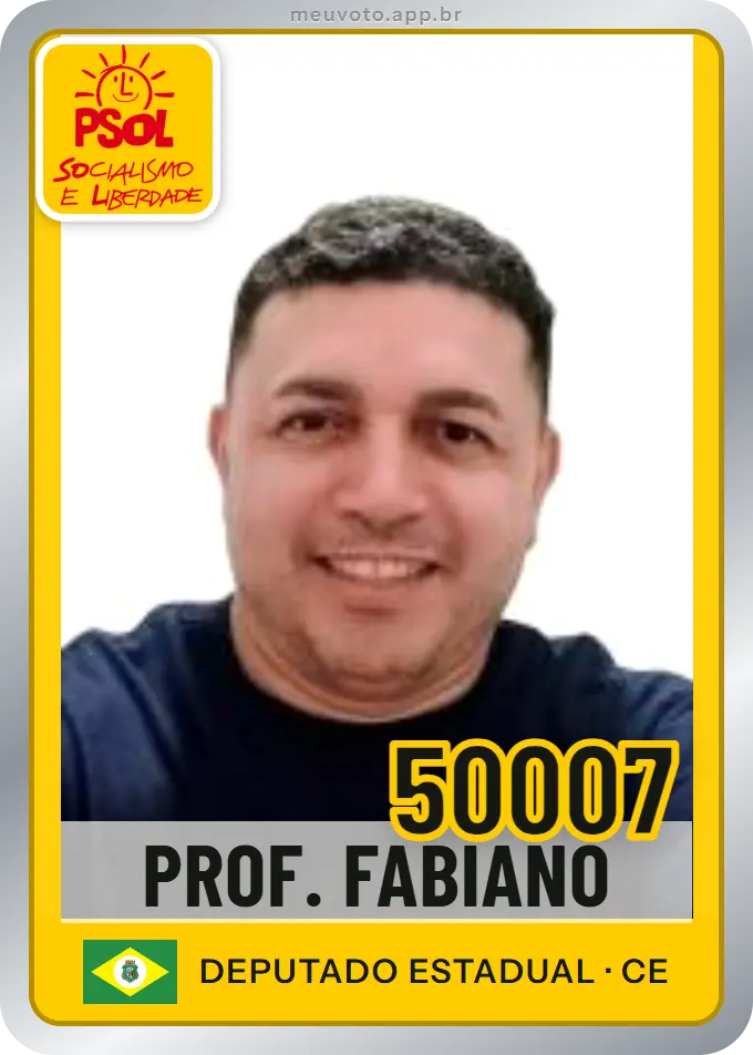 Carta de Prof. Fabiano, número 50007, PSOL