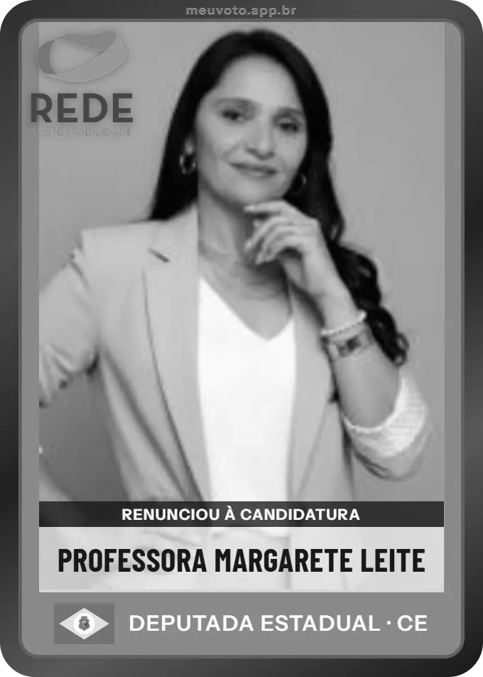 Carta de Professora Margarete Leite, Rede. Renunciou à candidatura e não vai à urna.