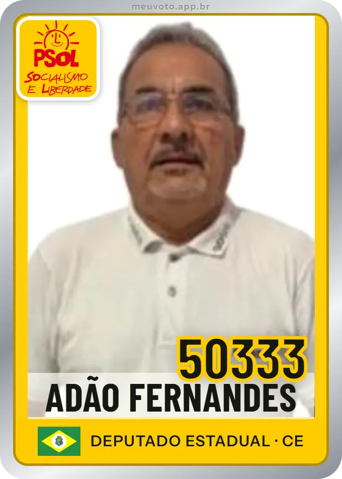 Carta de Adão Fernandes, número 50333, PSOL