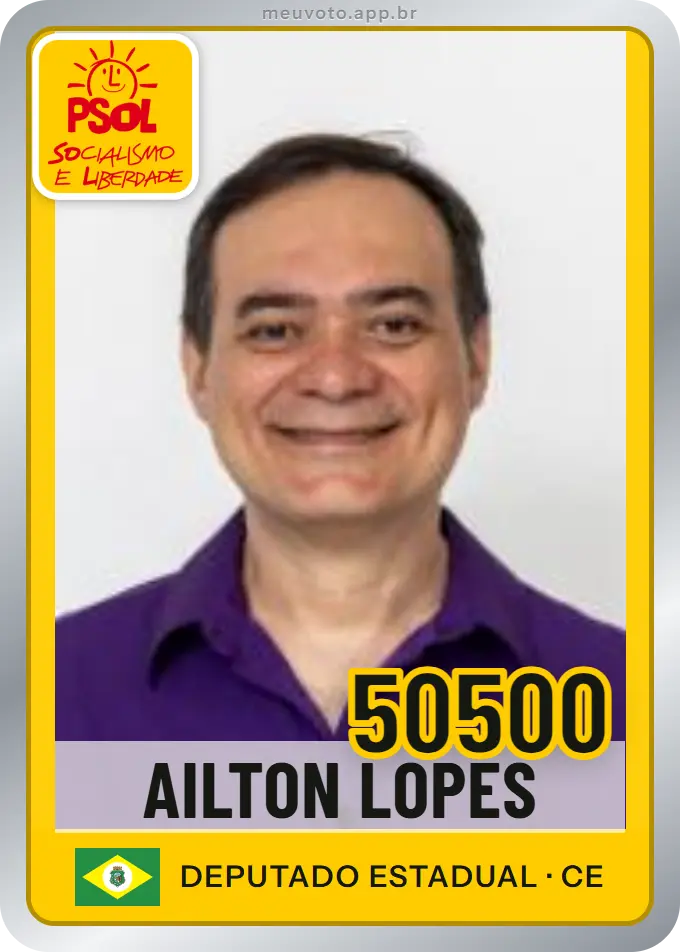 Carta de Ailton Lopes, número 50500, PSOL