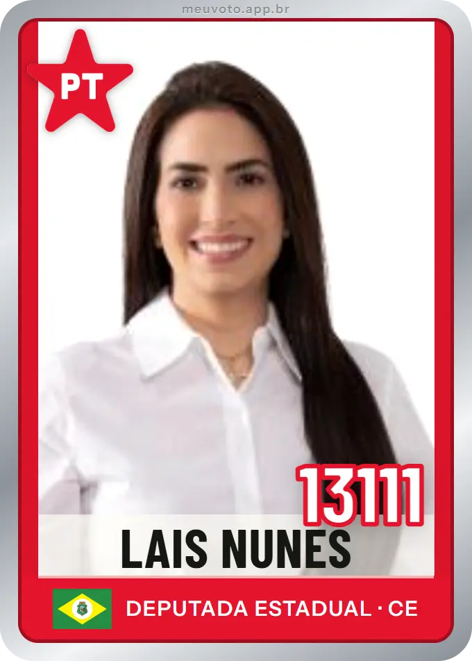 Carta de Lais Nunes, número 13111, PT