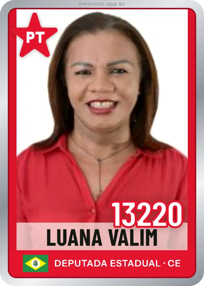 Carta de Luana Valim, número 13220, PT