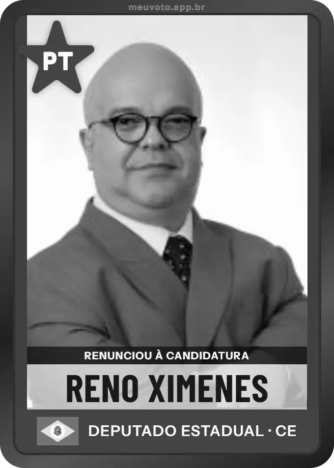 Carta de Reno Ximenes, PT. Renunciou à candidatura e não vai à urna.