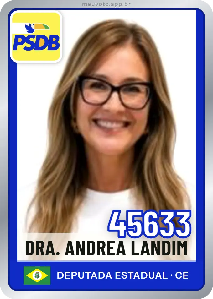 Carta de Dra. Andrea Landim, número 45633, PSDB