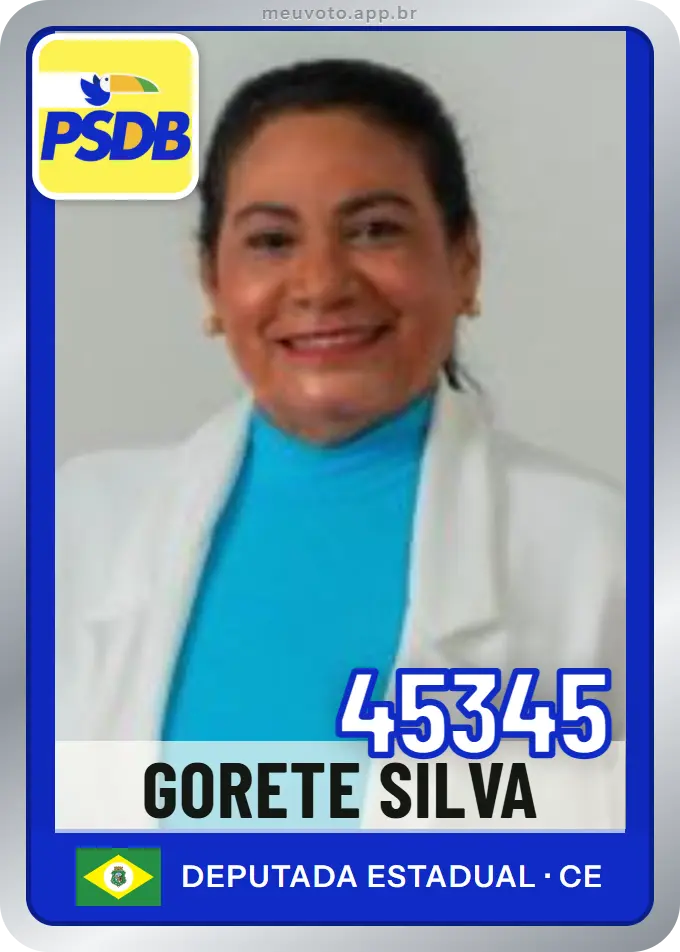 Carta de Gorete Silva, número 45345, PSDB