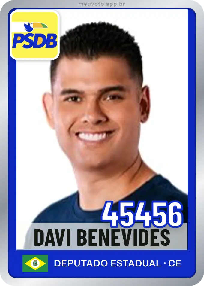 Carta de Davi Benevides, número 45456, PSDB