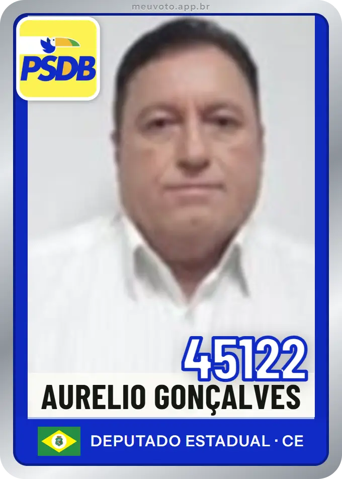 Carta de Aurelio Gonçalves, número 45122, PSDB