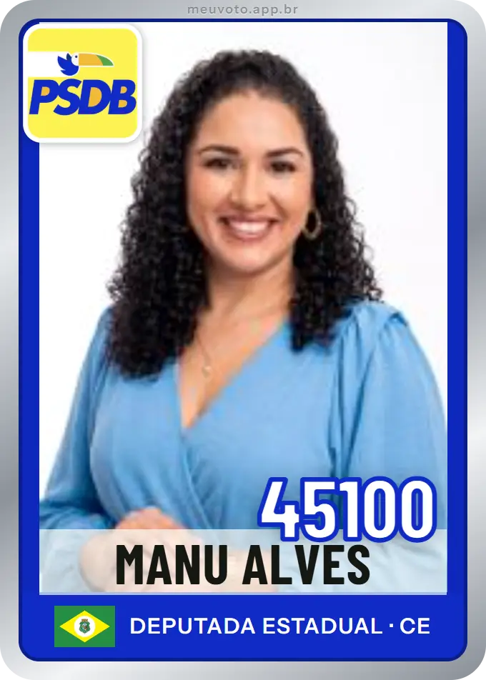 Carta de Manu Alves, número 45100, PSDB