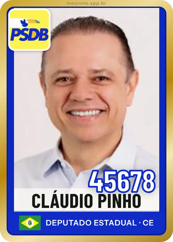 Carta de Cláudio Pinho, número 45678, PSDB