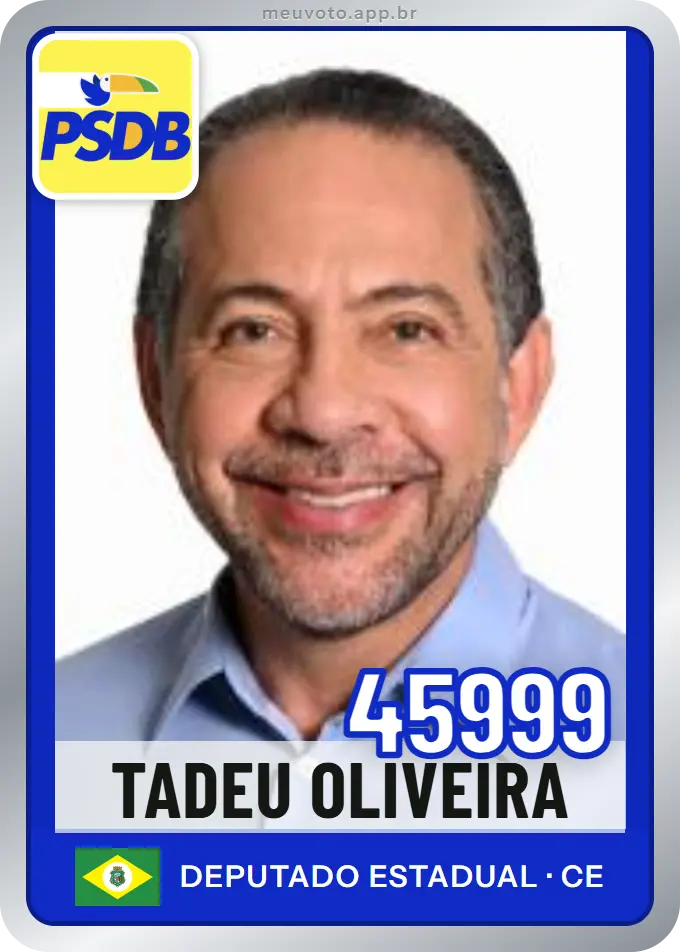 Carta de Tadeu Oliveira, número 45999, PSDB