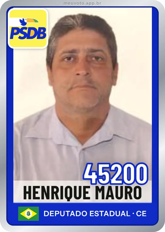 Carta de Henrique Mauro, número 45200, PSDB