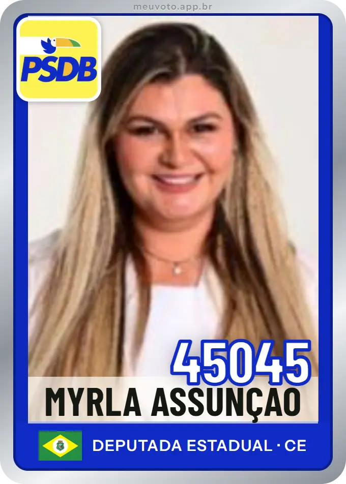 Carta de Myrla Assunção, número 45045, PSDB