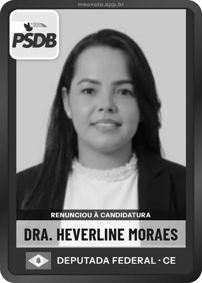 Carta de Dra. Heverline Moraes, PSDB. Renunciou à candidatura e não vai à urna.