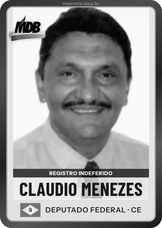 Carta de Claudio Menezes, MDB. Teve o registro indeferido pelo TSE e não vai à urna.