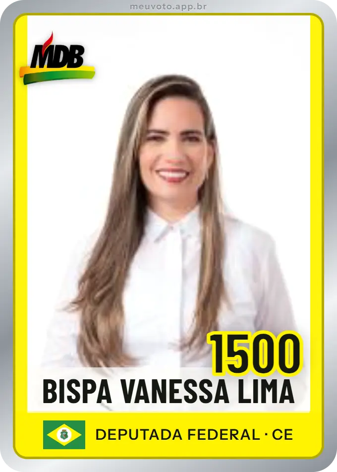 Carta de Bispa Vanessa Lima, número 1500, MDB