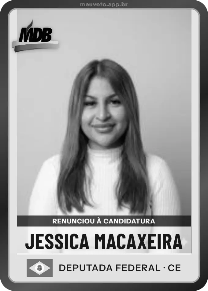 Carta de Jessica Macaxeira, MDB. Renunciou à candidatura e não vai à urna.