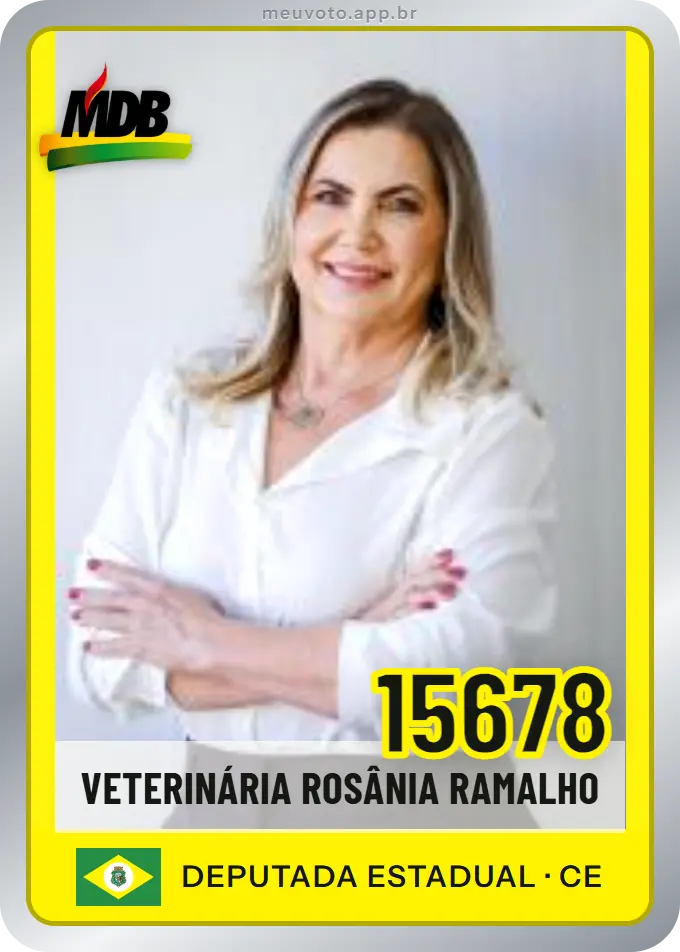 Carta de Veterinária Rosânia Ramalho, número 15678, MDB
