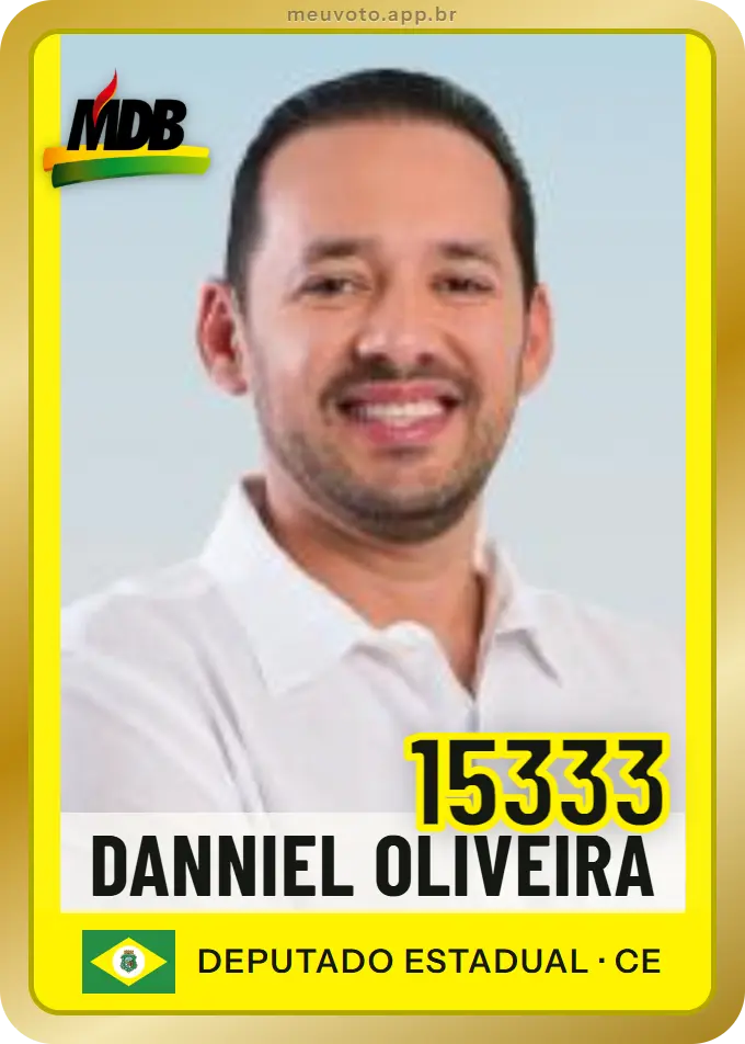 Carta de Danniel Oliveira, número 15333, MDB