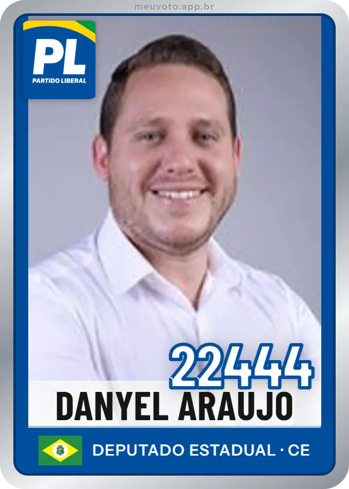 Carta de Danyel Araújo, número 22444, PL
