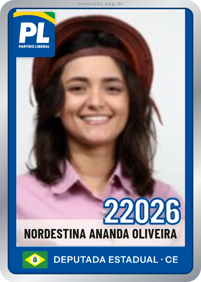 Carta de Nordestina Ananda Oliveira, número 22026, PL