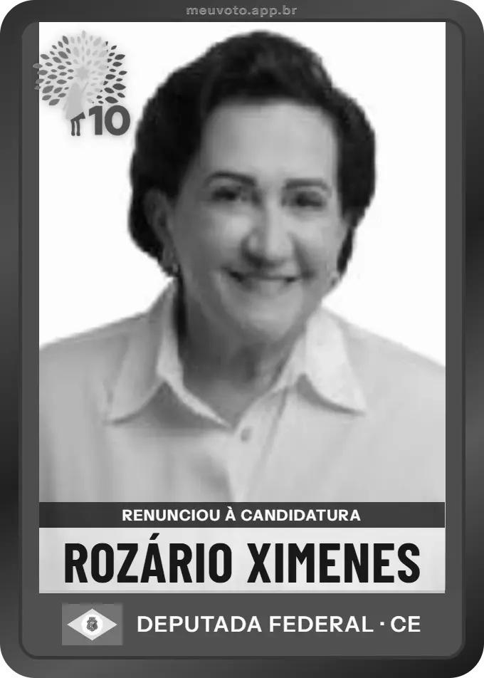 Carta de Rozário Ximenes, Republicanos. Renunciou à candidatura e não vai à urna.