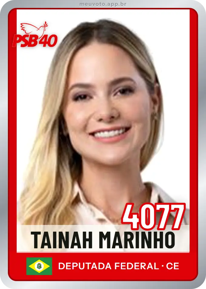 Carta de Tainah Marinho, número 4077, PSB