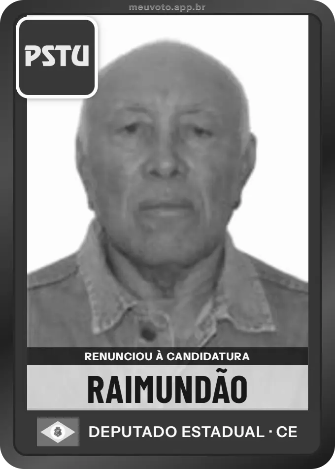 Carta de Raimundão, PSTU. Renunciou à candidatura e não vai à urna.