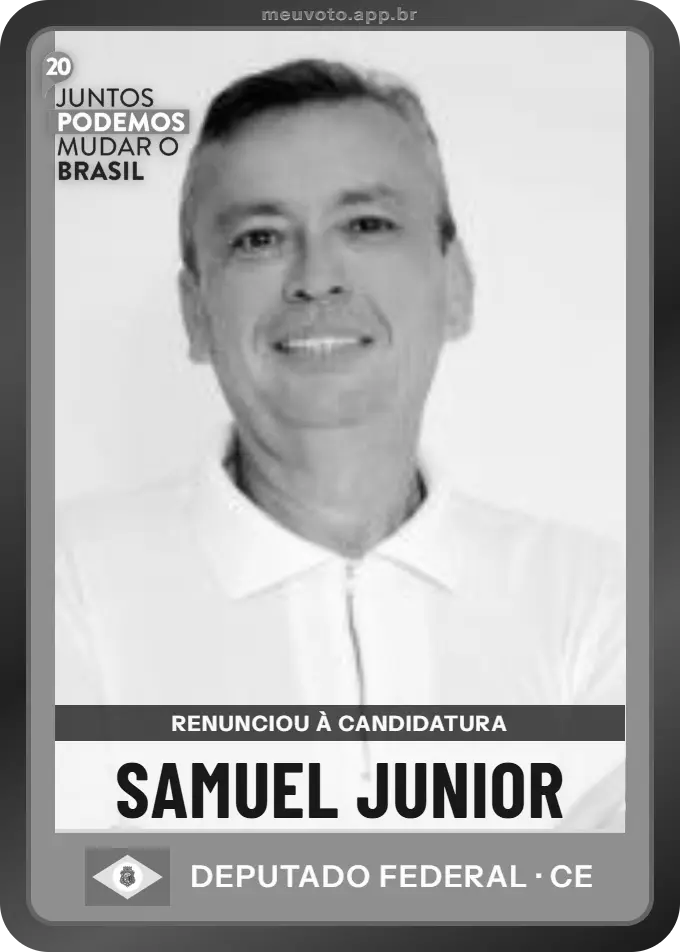 Carta de Samuel Junior, Podemos. Renunciou à candidatura e não vai à urna.