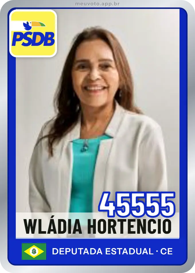 Carta de Wládia Hortencio, número 45555, PSDB