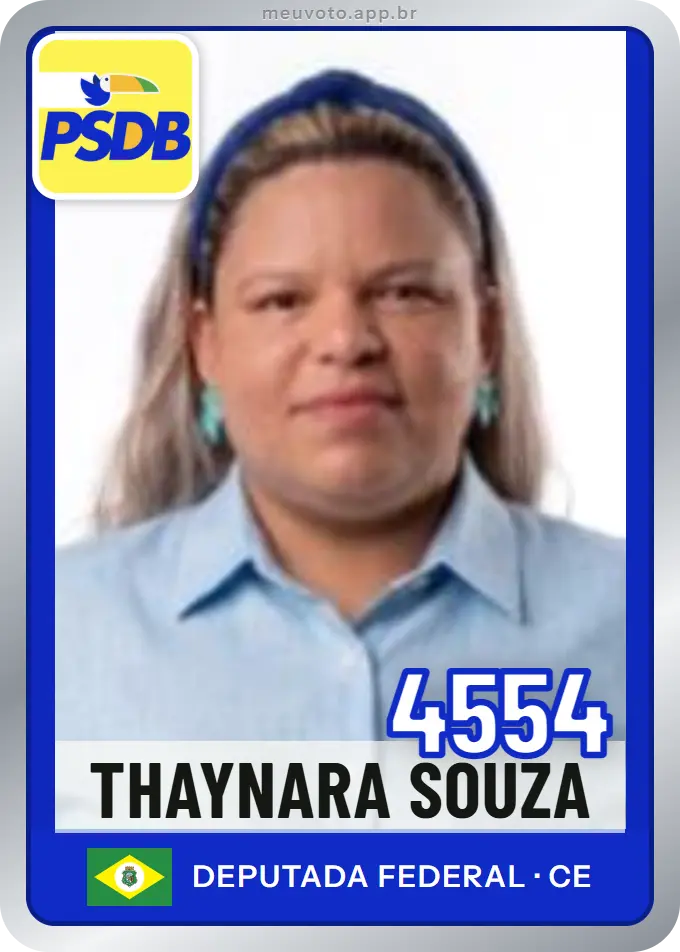 Carta de Thaynara Souza, número 4554, PSDB