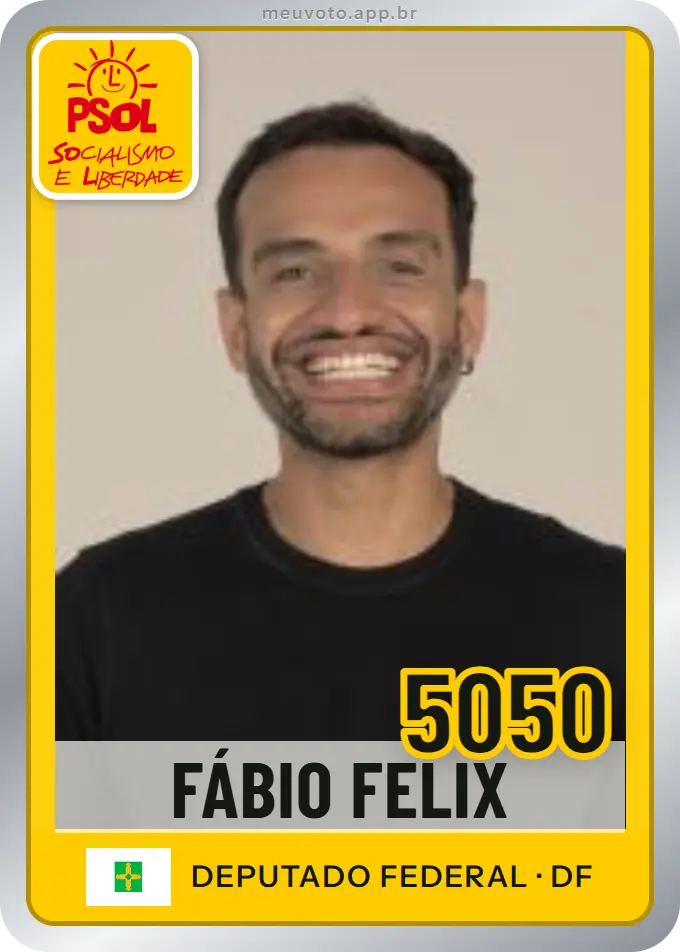 Carta de Fábio Felix, número 5050, PSOL