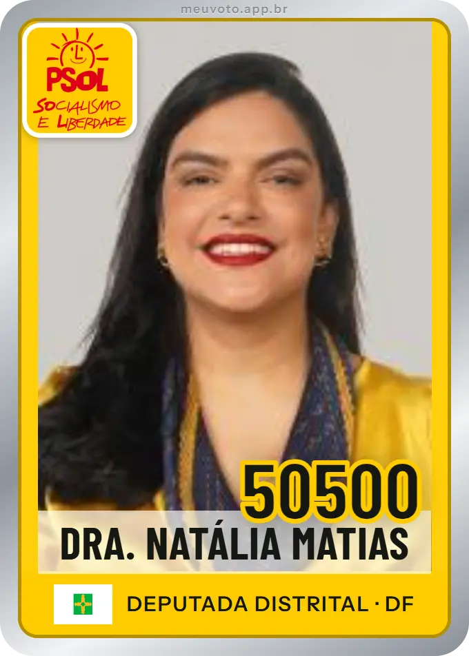 Carta de Dra. Natália Matias, número 50500, PSOL