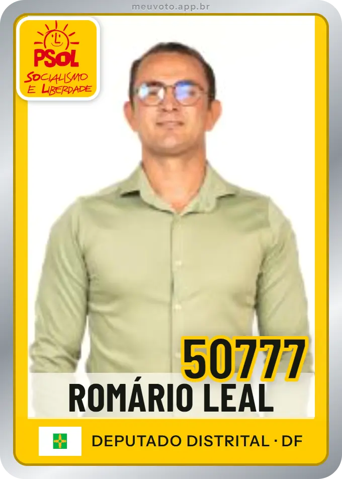 Carta de Romário Leal, número 50777, PSOL