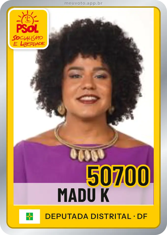Carta de Madu K, número 50700, PSOL