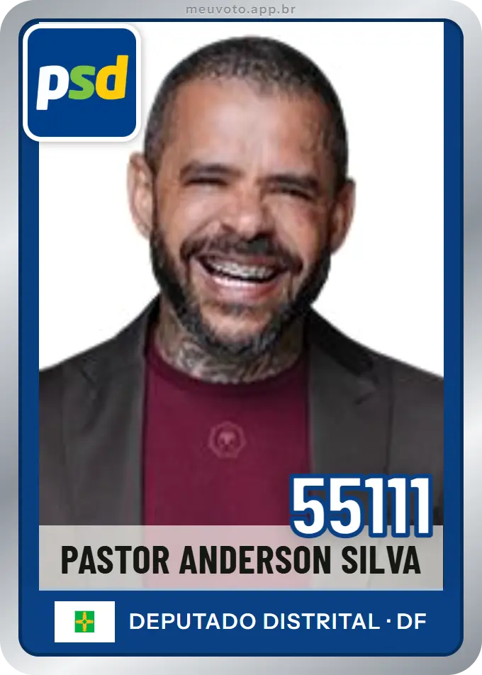 Carta de Pastor Anderson Silva, número 55111, PSD