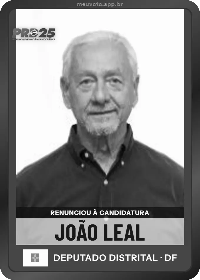 Carta de João Leal, PRD. Renunciou à candidatura e não vai à urna.
