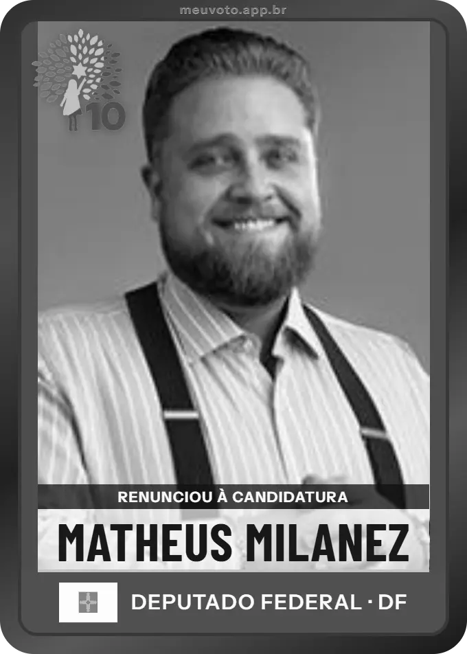 Carta de Matheus Milanez, Republicanos. Renunciou à candidatura e não vai à urna.