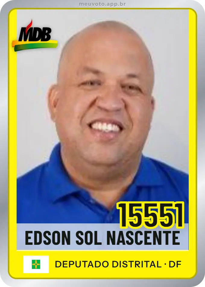 Carta de Edson Sol Nascente, número 15551, MDB