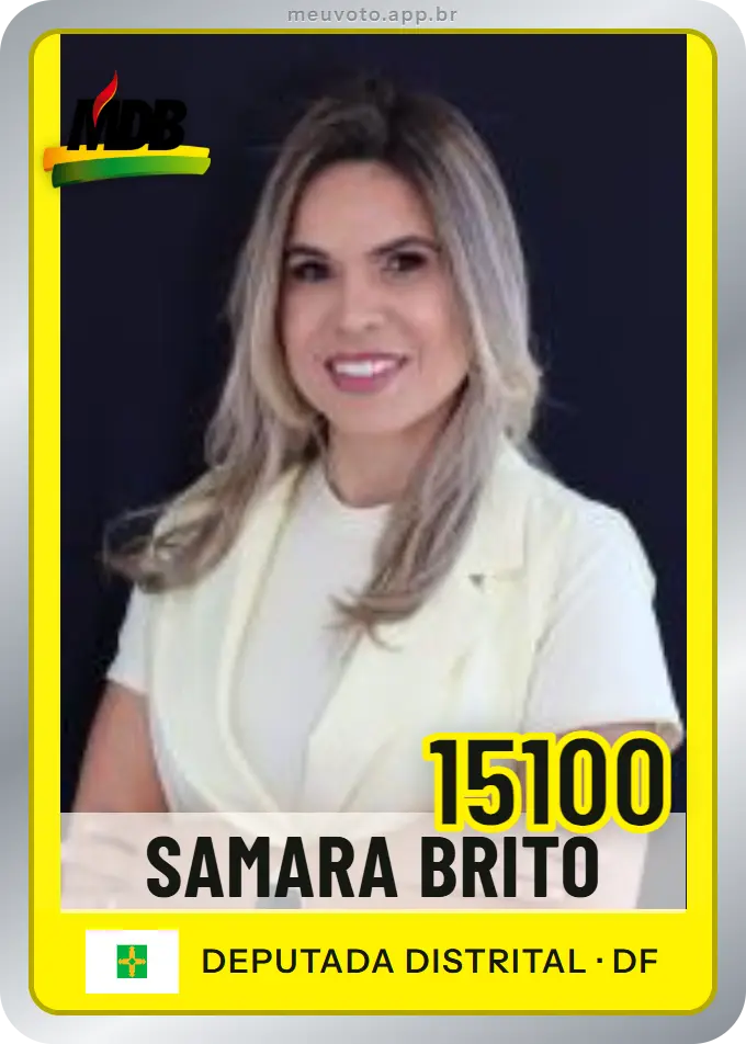 Carta de Samara Brito, número 15100, MDB