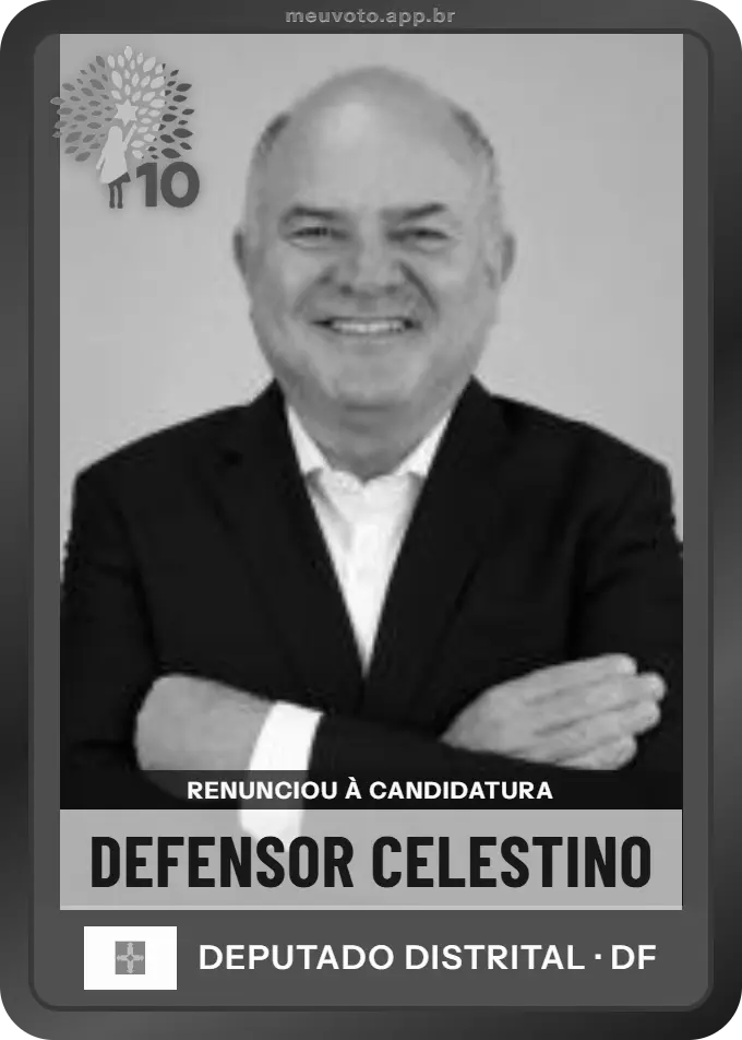 Carta de Defensor Celestino, Republicanos. Renunciou à candidatura e não vai à urna.