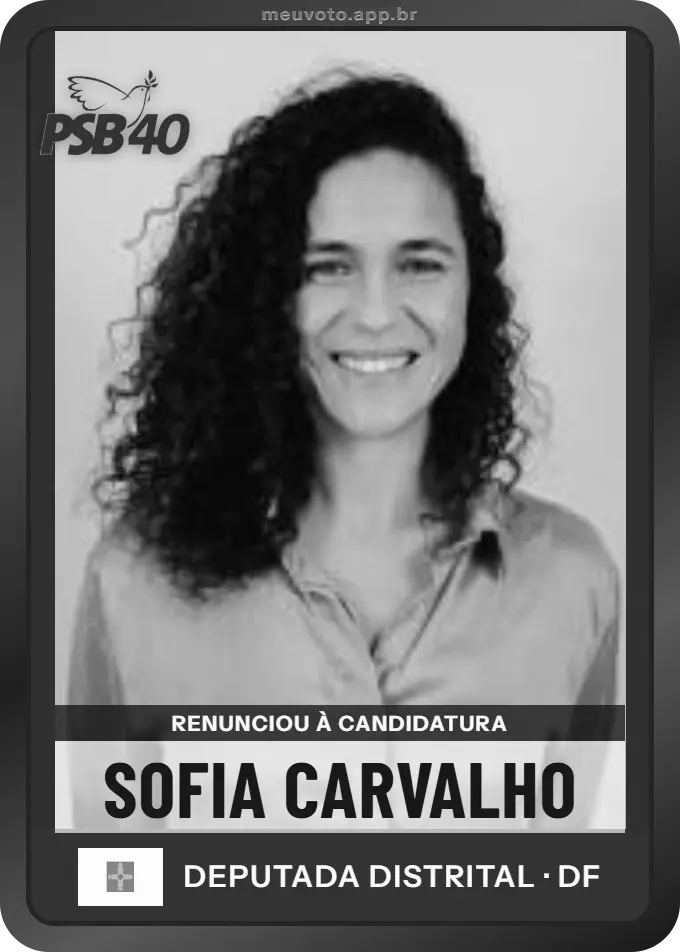Carta de Sofia Carvalho, PSB. Renunciou à candidatura e não vai à urna.