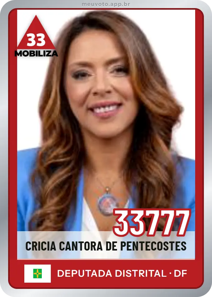 Carta de Cricia Cantora de Pentecostes, número 33777, Mobiliza