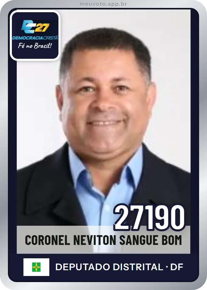Carta de Coronel Neviton Sangue Bom, número 27190, DC