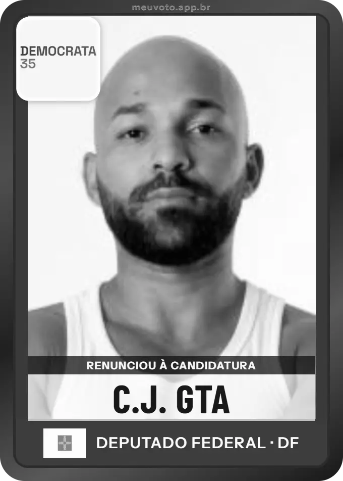 Carta de C.j. Gta, Democrata. Renunciou à candidatura e não vai à urna.