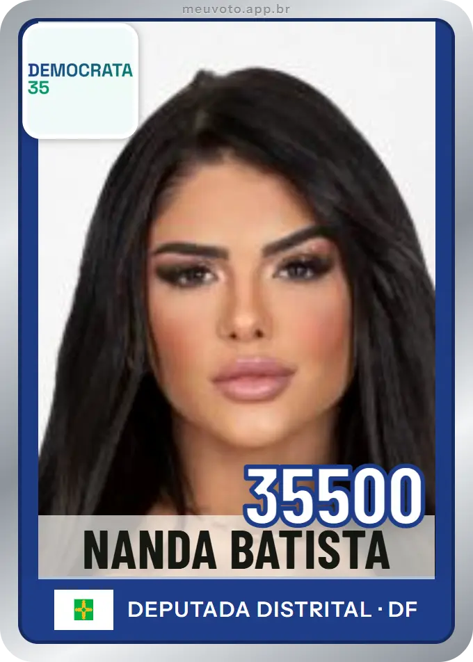 Carta de Nanda Batista, número 35500, Democrata